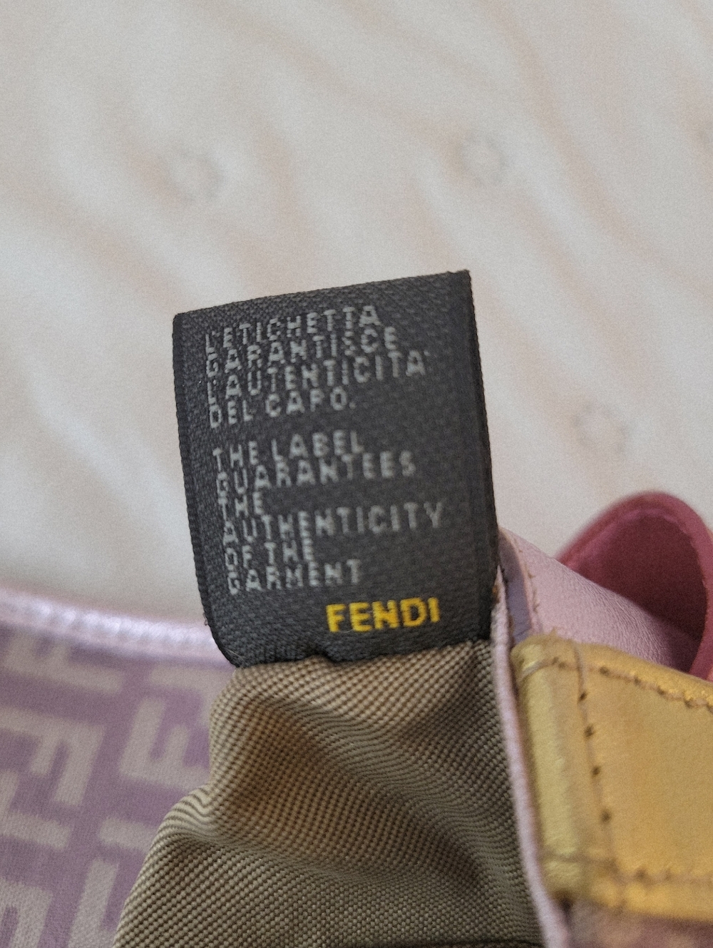 Fendi Vintage 2004 Zucchino Canvas Compilation Bag - Pink & Gold Metallic Borsa - Picture 5 of 13